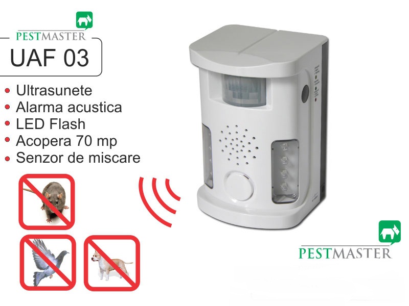 Bird Ultrasound Repeller Pestmaster UAF03 (anti pasari, anti rozatoare, anti animale) 